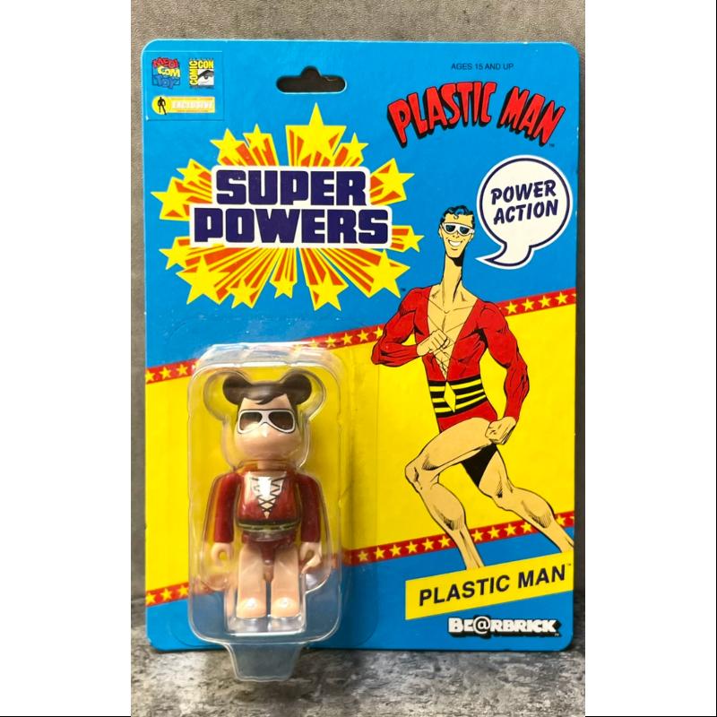 Bearbrick SUPER POWERS PLASTIC MAN 100% Limited Medicom Be@rbrick