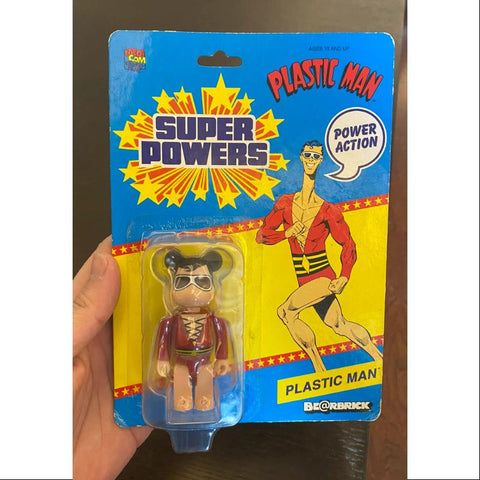 Bearbrick SUPER POWERS PLASTIC MAN 100% Limited Medicom Be@rbrick