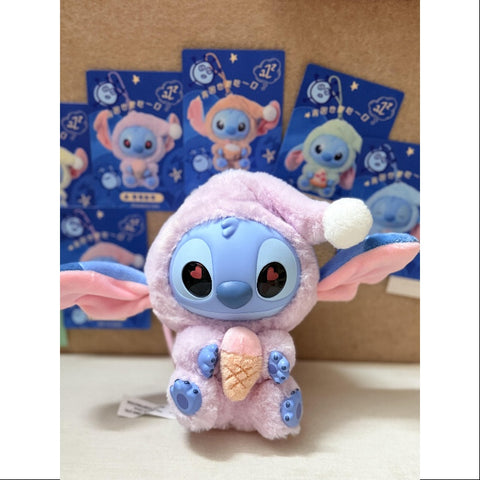 Disney Stitch Eat Something Before Sleep Series Vinyl Plush Pendant Whole Set Opened