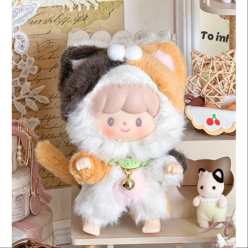 zZoton My little cat Series Vinyl Plush Doll Clingy Calico Cat zZoton