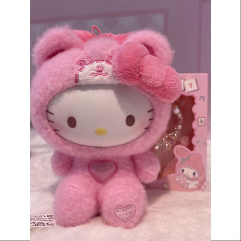Hello Kitty Teddy Pajamas Plush Dolls Series Peach Pajamas