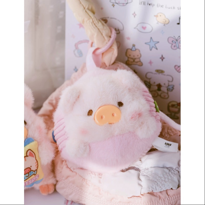 LuLu the Piggy Come & Play Plush Keychain Series Roll around