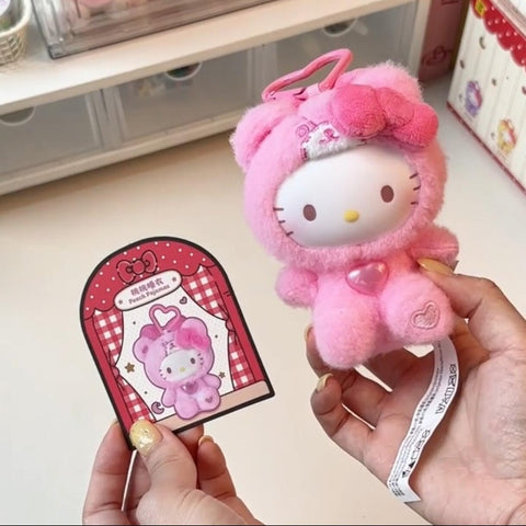 Hello Kitty Teddy Pajamas Plush Dolls Series Peach Pajamas