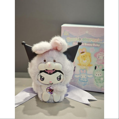 Kuromi Sanrio Characters Diamond Bunny Baby Plush Doll Series Kuromi