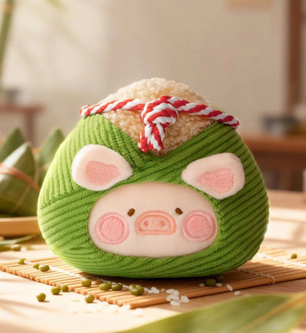 LuLu the Piggy Dim Sum House Food Hunter Plush Keychain Blind Box Series: Rice Dumplings Unpack (Confirmed Style)