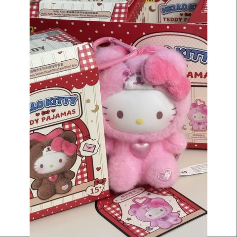 Hello Kitty Teddy Pajamas Plush Dolls Series Peach Pajamas