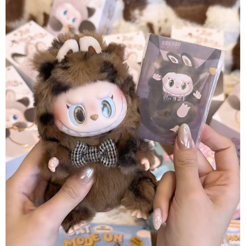 Labubu The Monsters Cat Mode On Vinyl Plush Pendant Blind Box Series: Leopard Kitty (Confirmed Style)
