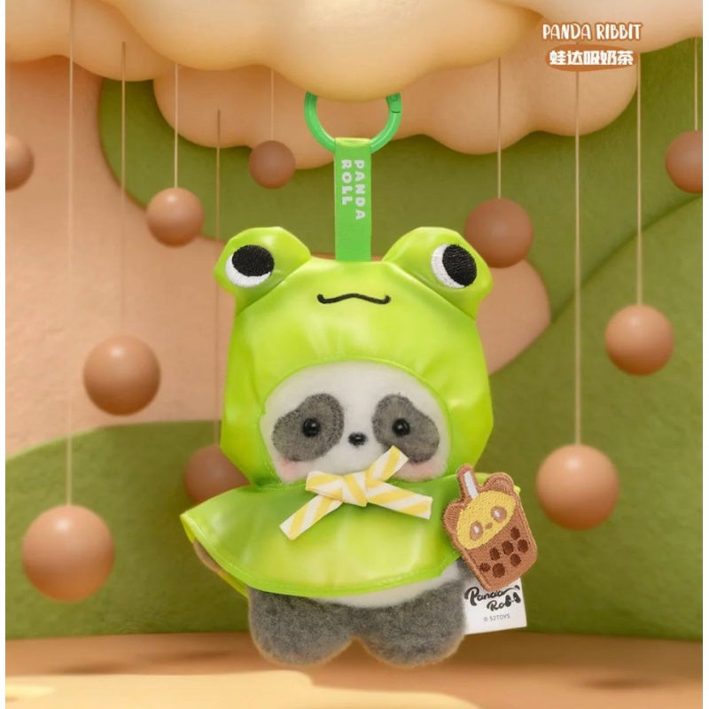 Panda Roll Happy Weekend Plush Pendant Blind Box Series: Panda Ribbit (Confirmed Style)