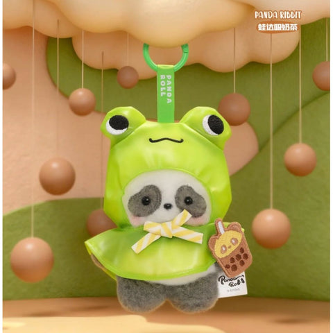 Panda Roll Happy Weekend Plush Pendant Blind Box Series: Panda Ribbit (Confirmed Style)
