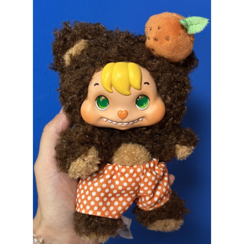 Little Buns Melting Together Plush Pendant Blind Box Series: Orange Peel Chocolate - Bear Face (Confirmed Style)