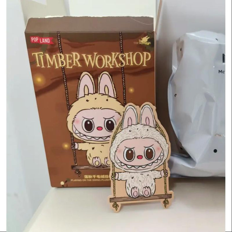 Labubu POP LAND TIMBER WORKSHOP PLAYING ON THE SWING PLUSH