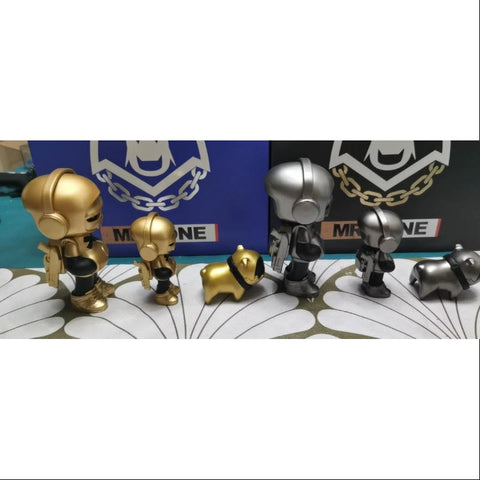 MR.BONE Golden Panda & Silver Panda & DOG SET LIMITED