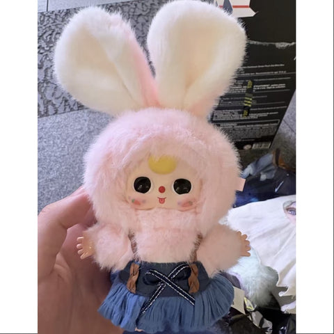 Baby Three Rabbit Miniature Bunny Plush Pendant Series Light Pink Bunny