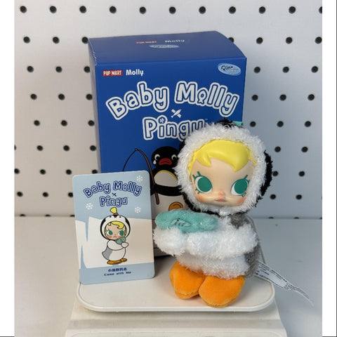 Baby MOLLY Pingu Happy Fishing Series Vinyl Plush Pendant Come with Me