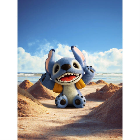 Disney Stitch Fluffy Adventure Series Preparing to Swim