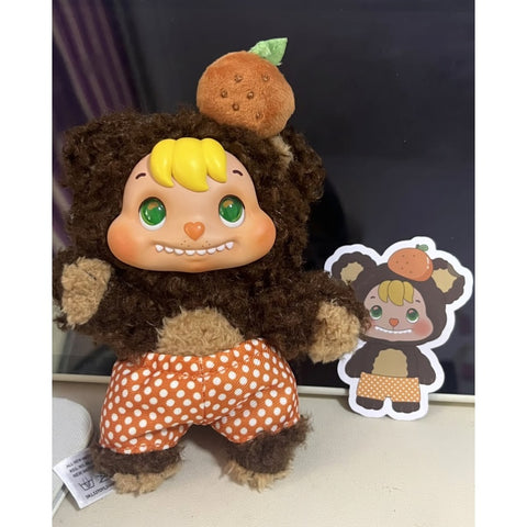 Little Buns Melting Together Plush Pendant Blind Box Series: Orange Peel Chocolate - Bear Face (Confirmed Style)