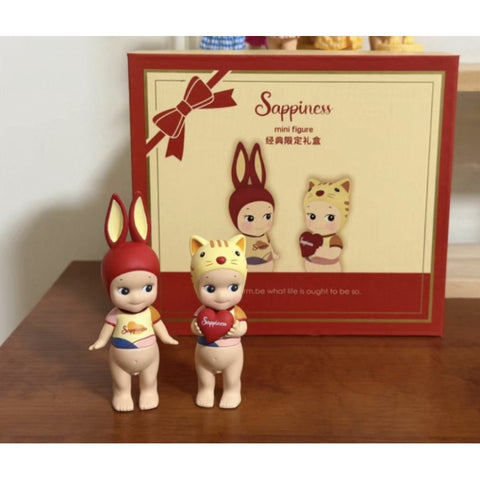 Sonny Angel Sappiness Gift Box Limited Red Rabbit & Gift Cat 2018 Limited Edition