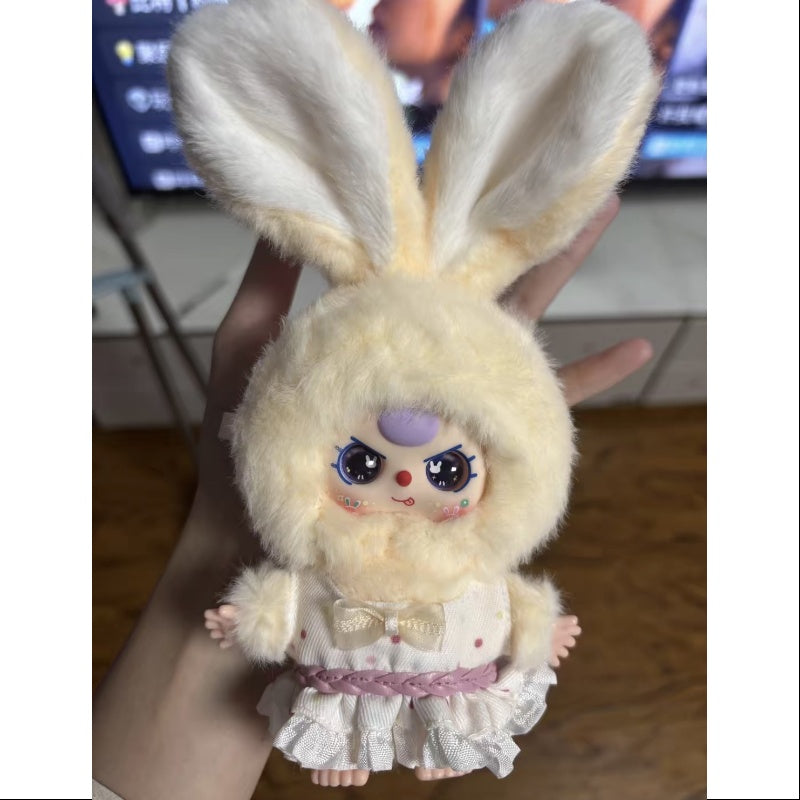 Baby Three Rabbit Miniature Bunny Plush Pendant Series Beige Bunny