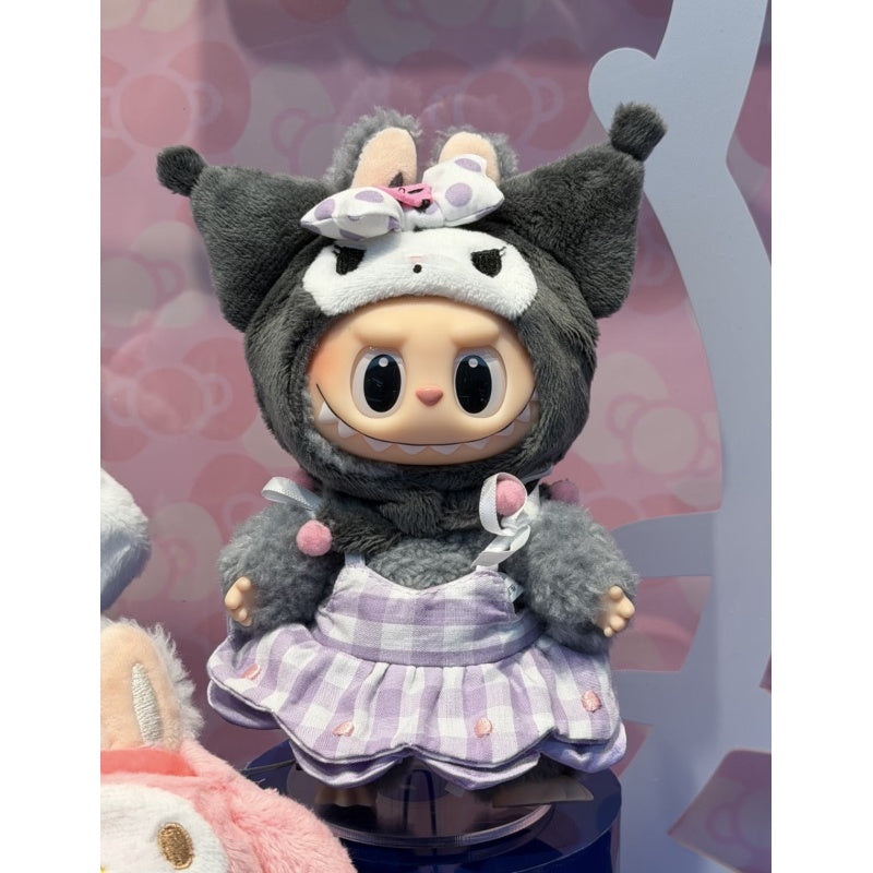 Labubu The Monsters Hello Kitty and Friends Vinyl Plush Pendant Blind Box Series: Kuromi (Confirmed Style)