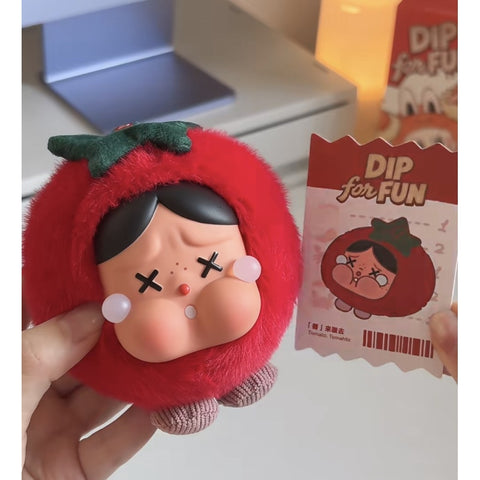 CRYBABY Dip For Fun Plush Pendant Blind Box Series: Tomato,Tomato (Confirmed Style)