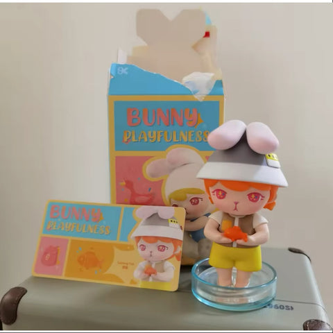 Bunny Playfulness Series Catching Fish