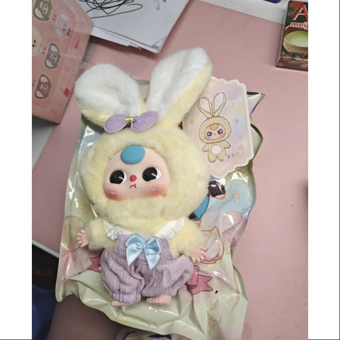 Baby Three Rabbit Miniature Bunny Plush Pendant Series Beige Bunny