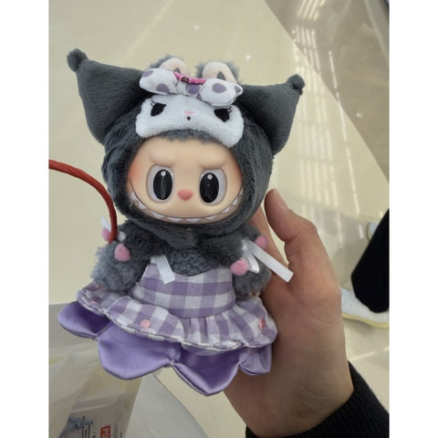 Labubu The Monsters Hello Kitty and Friends Vinyl Plush Pendant Blind Box Series: Kuromi (Confirmed Style)