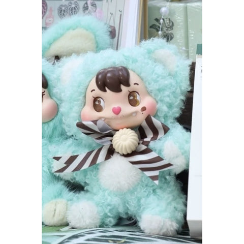 Little Buns Melting Together Plush Pendant Blind Box Series: Mint Chocolate - Bear Face (Confirmed Style)