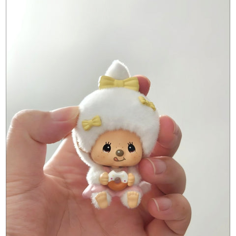 Monchhichi Mon Mon Farm Classic Coffee Plush Pendant Blind Box Series: Peach Sweety (Confirmed Style)