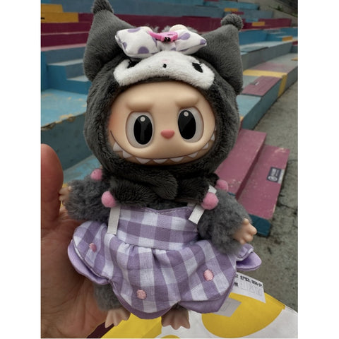 Labubu The Monsters Hello Kitty and Friends Vinyl Plush Pendant Blind Box Series: Kuromi (Confirmed Style)