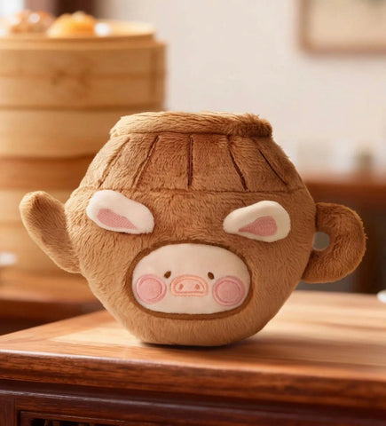 LuLu the Piggy Dim Sum House Food Hunter Plush Keychain Blind Box Series: Tea Unpack (Confirmed Style)