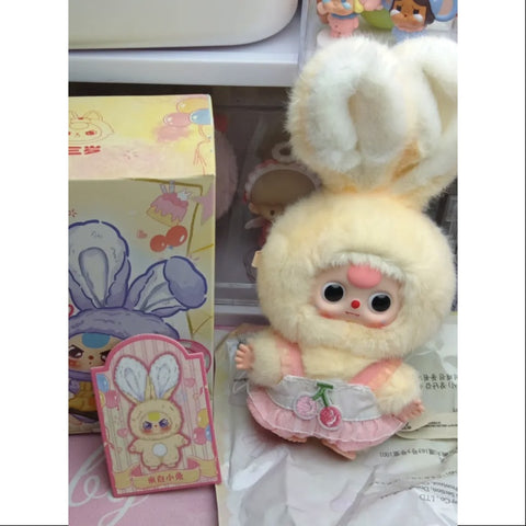 Baby Three Rabbit Miniature Bunny Plush Pendant Series Beige Bunny