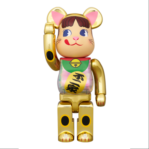 Bearbrick Lucky Cat Peko Chan Milky 400% & 100% Be@rbrick 2024 Limited(Glow in Dark)