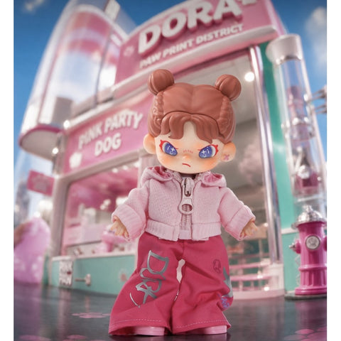 DORA Paw Print Block BJD Figure Blind Box Series: Pink Party Dog (Confirmed Style)