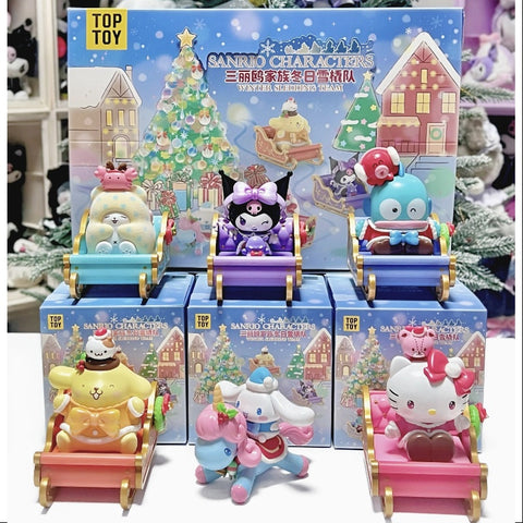Sanrio Characters Winter Sledding Team Series Whole Set Opened