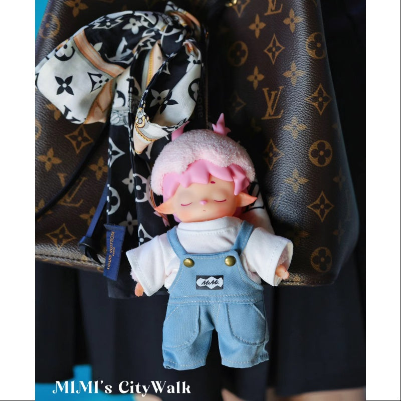 MIMI's City Walk Series Vinyl Plush Pendant Denim Overalls