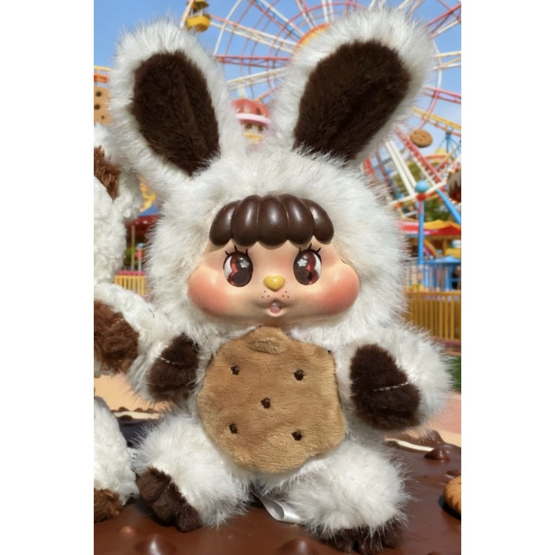 Little Buns Melting Together Plush Pendant Blind Box Series: Chocolate Sandwich Cookie - Bunny Bing (Confirmed Style)