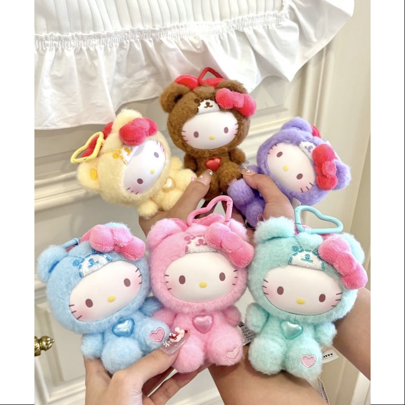 Hello Kitty Teddy Pajamas Plush Dolls Series Whole Set Opened