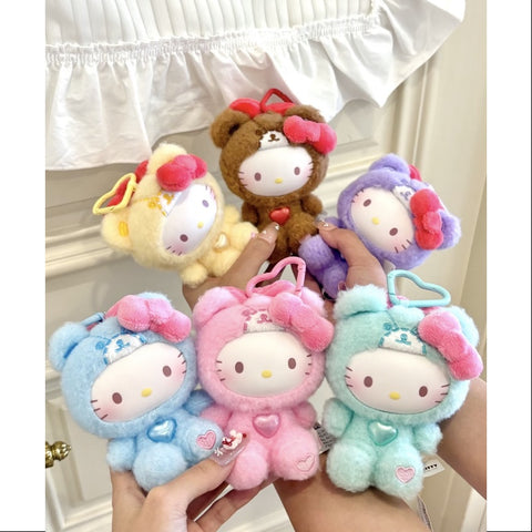 Hello Kitty Teddy Pajamas Plush Dolls Series Whole Set Opened