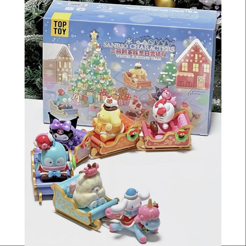 Sanrio Characters Winter Sledding Team Series Whole Set Opened