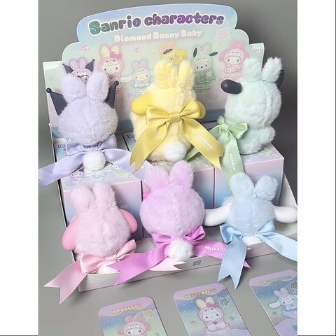 Sanrio Characters Diamond Bunny Baby Plush Doll Series Whole Set Opened