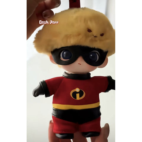 DIMOO WORLD × PIXAR Vinyl Plush Pendant Blind Box Series: Dash Parr (Confirmed Style)