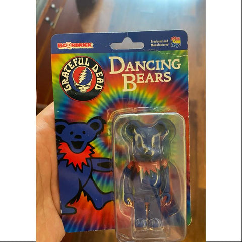 Bearbrick X Grateful Dead DANCING BEARS BLUE 100% Limited Medicom Be@rbrick