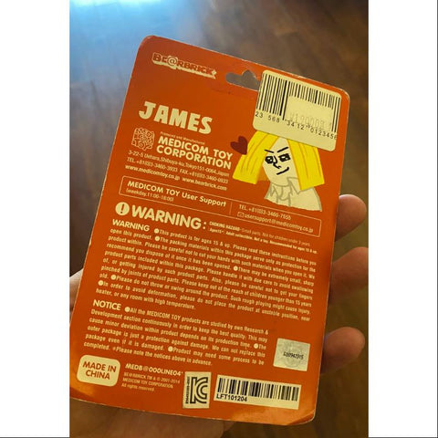 Bearbrick LINE JAMES Orange 100% Limited Medicom Be@rbrick