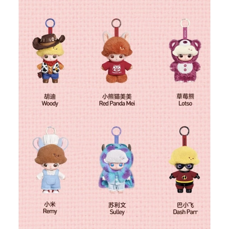 DIMOO WORLD × PIXAR Vinyl Plush Pendant Blind Box Series: Whole Set (Opened Box)
