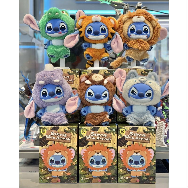 Disney Stitch Wild Animal Vinyl Pendant Series Whole Set Opened
