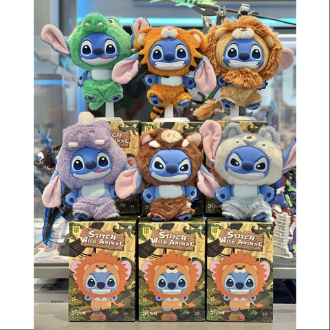 Disney Stitch Wild Animal Vinyl Pendant Series Whole Set Opened