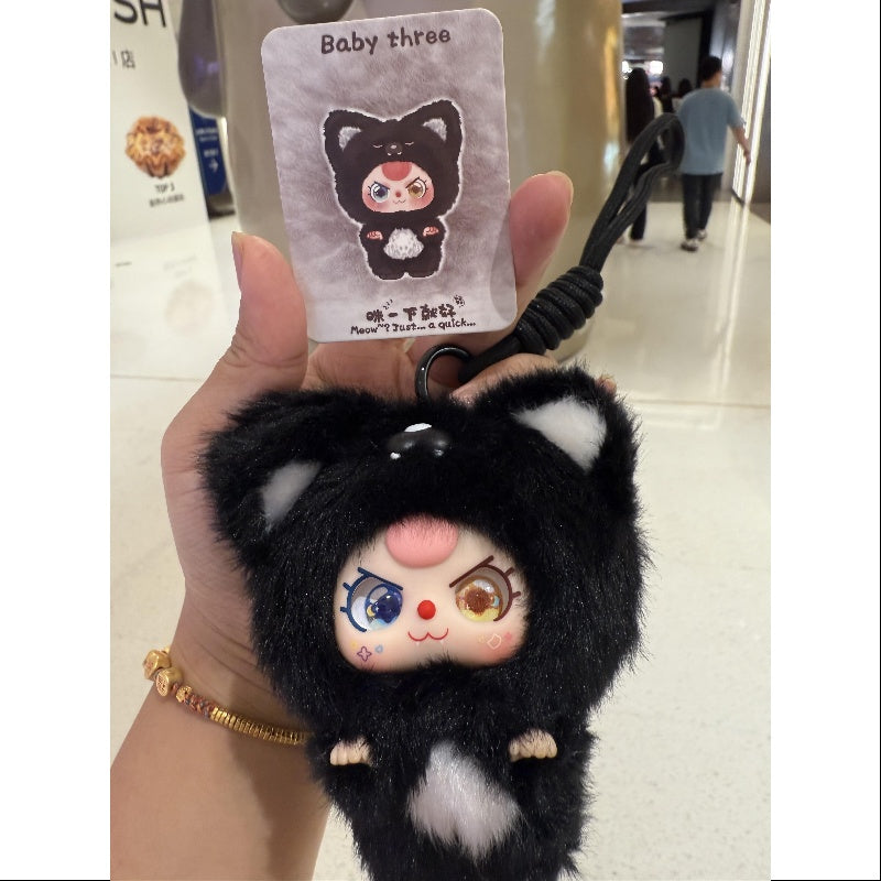 Baby Three Mini Hug Vinyl Plush Pendant Series Kitten