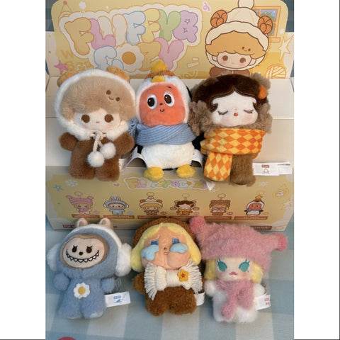 Pop Mart Fluffy & Cozy Plush Pendant Series Whole Set Opened