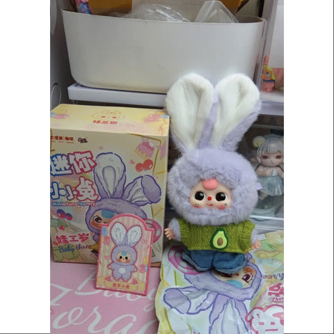 Baby Three Rabbit Miniature Bunny Plush Pendant Series Purple Taro Bunny